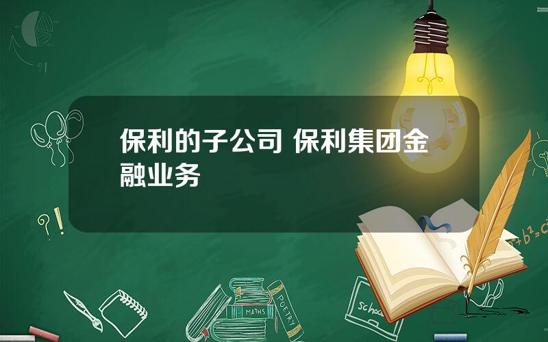 保利的子公司 保利集团金融业务